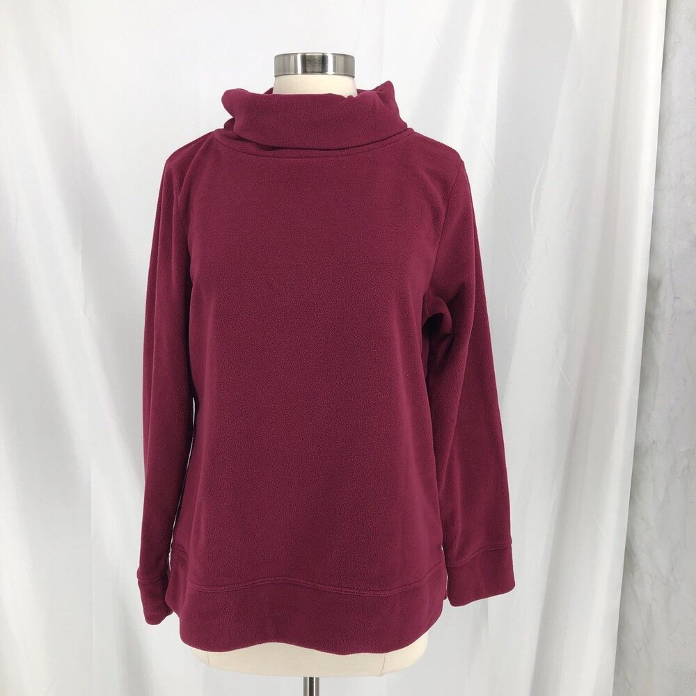 TALBOTS Wine Turtle Neck Fleece Sweatshirt Medium